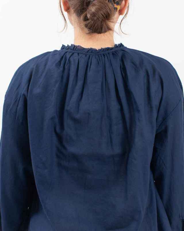 SO[ ] 綿サテンガーゼ フリルカラーブラウス｜ナチュラルファッション