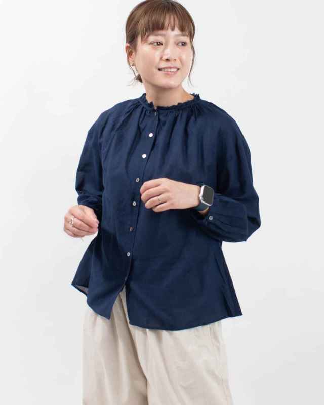 SA-0505 SO[ ] 綿サテンガーゼ フリルカラーブラウス