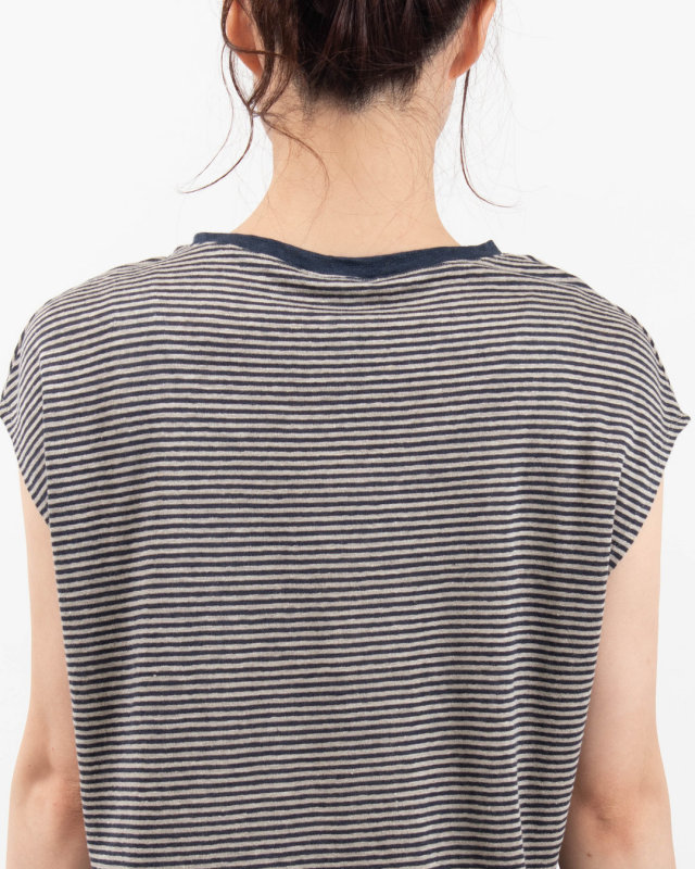SA-0527 SO[ ] 麻カット フレンチ袖裾切替Tシャツ