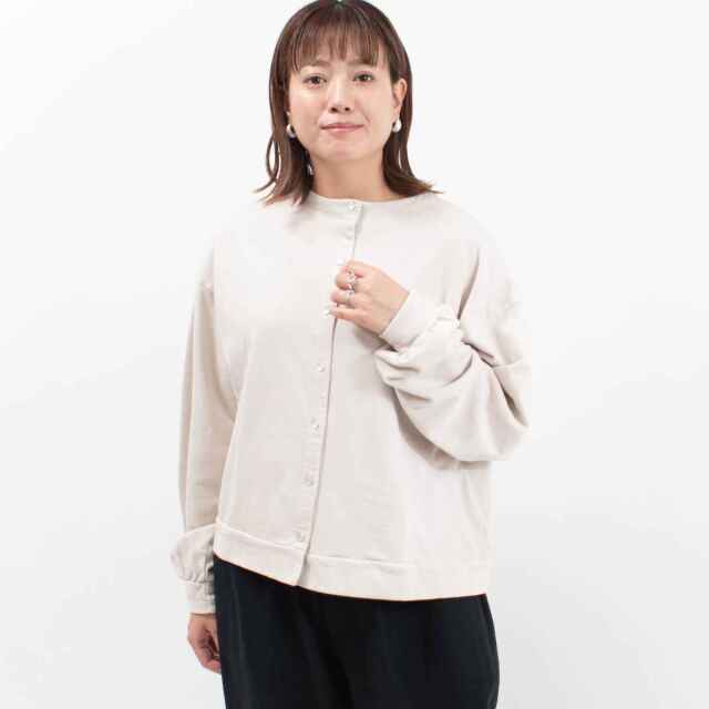 sabbatum 40/20 ミニ裏毛2WAY ボリュームスリーブカーディガン