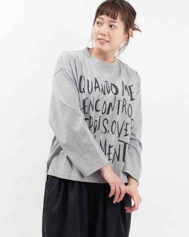 SA-35203　sabbatum 26/1BDTOP度詰天竺 前後差スタンダードプリントTee<QUANDO ME~NOVAMENTE>