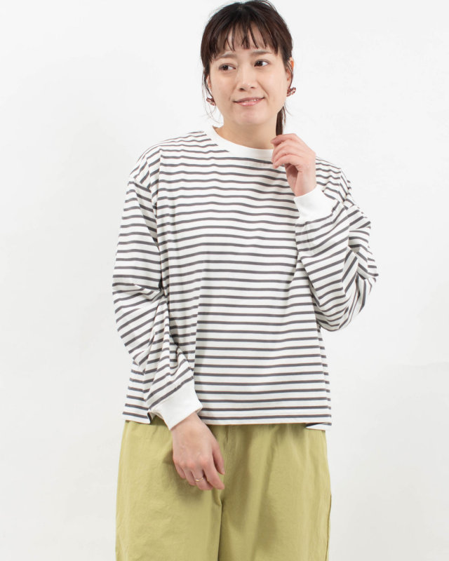 SA-35205-1 sabbatum ファンクショナル天竺 無地/ボーダープルオーバー