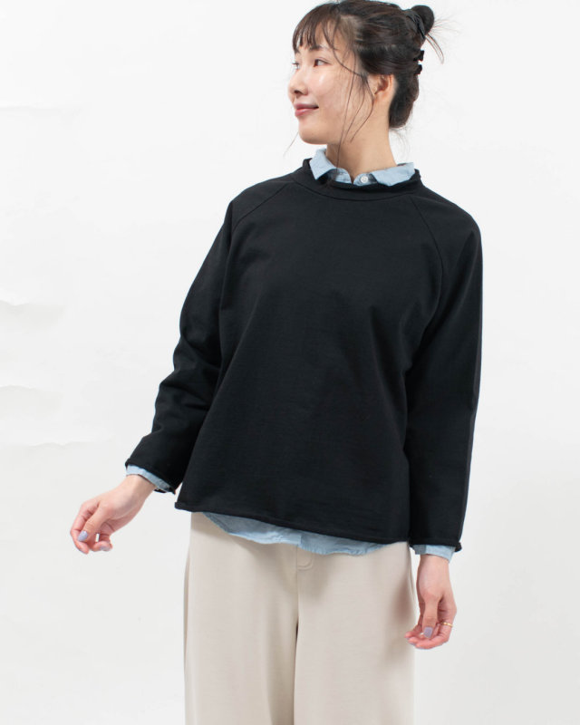 SA-35210-1 sabbatum PABLOジャージー ラグランオーバーロックヘムプルオーバー