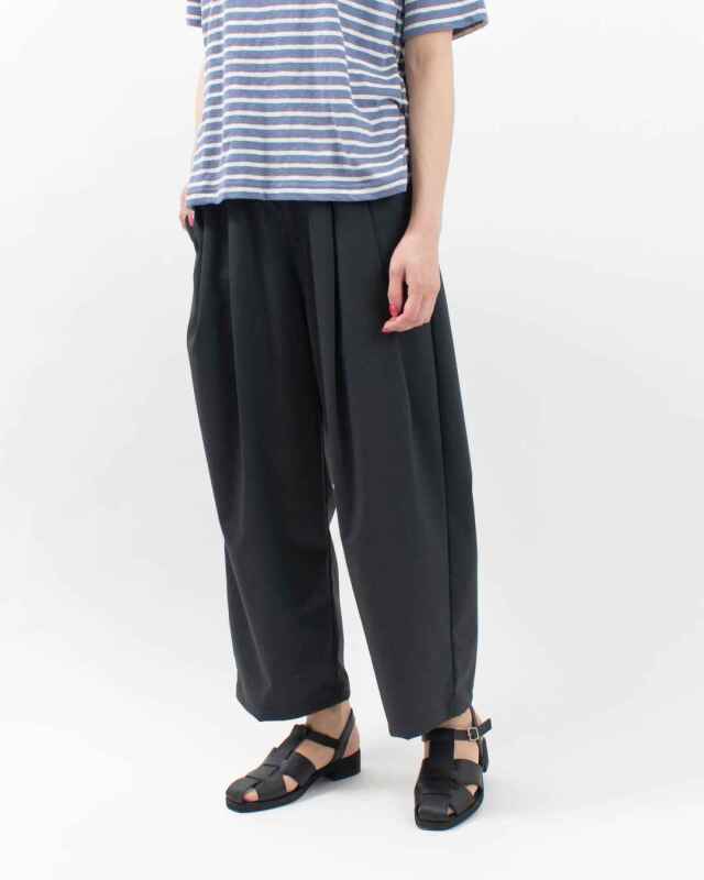 sabbatum T/Rファインツイルストレッチ ワイドタックイージーパンツ