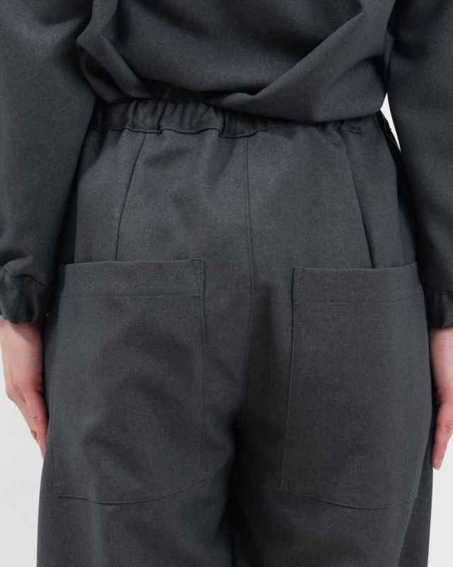 SA-36805  sabbatum ウールライクポリエステル ツータックイージーパンツ