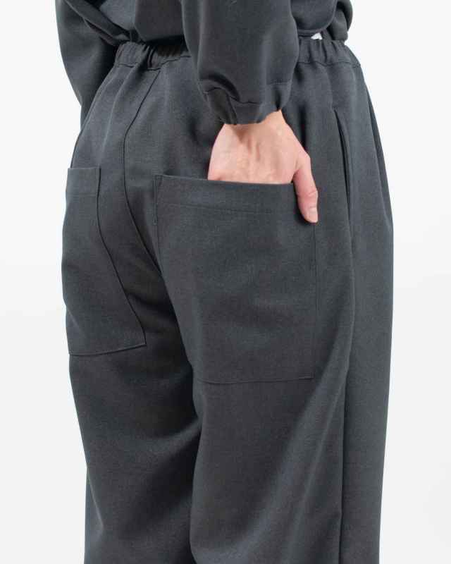 SA-36805  sabbatum ウールライクポリエステル ツータックイージーパンツ