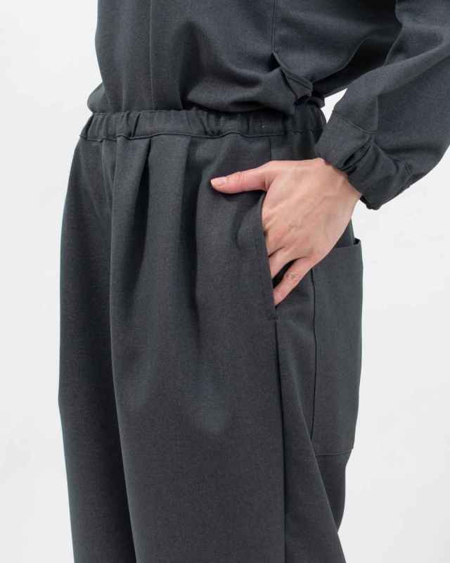 SA-36805  sabbatum ウールライクポリエステル ツータックイージーパンツ