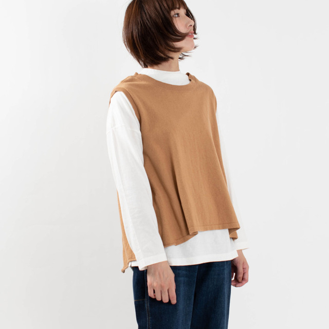 So スーピマコットンウールフレアベスト ナチュラルファッション ナチュラル服の通販