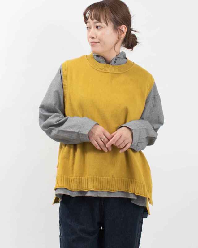 SO[ ] 綿100%ニット コットンフレアベスト