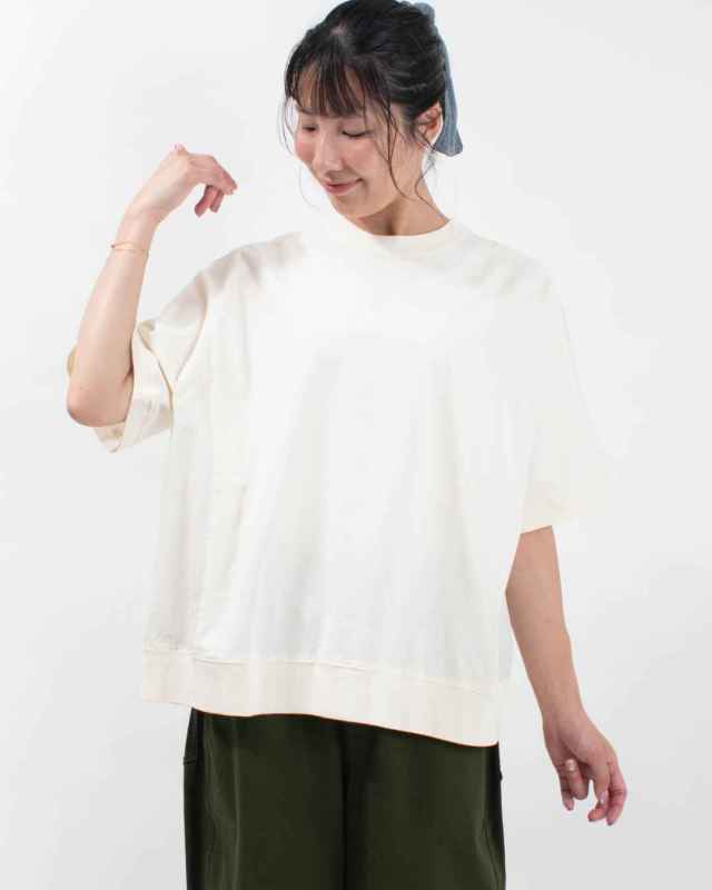 SB-1839　SO[ ] 布帛×カットソー切替半袖Tシャツ