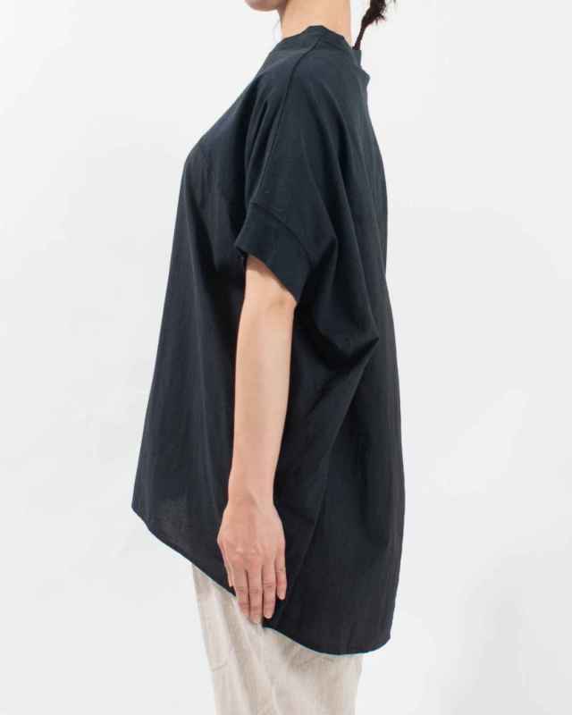 SB-1841　SO[ ] 布帛×カットソー切替コクーンチュニック