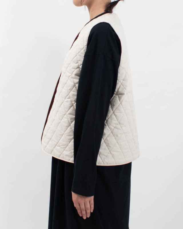 SB-1845 SO[ ] 40sブロードクロスソフト仕上げ ノーカラーリバーシブルショートベスト