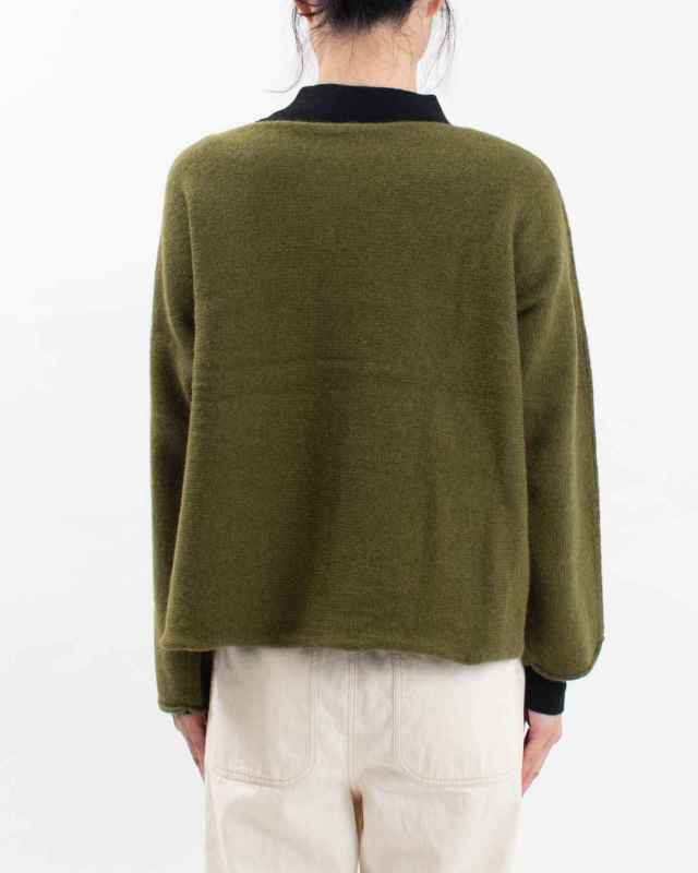 SB-1883 SO[ ] ウール100%ニット 横編み2WAYカーディガン