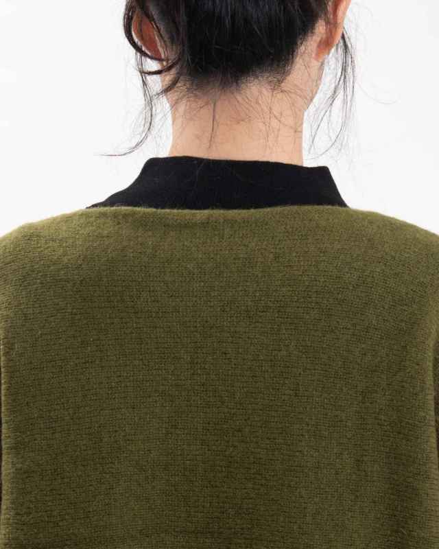 SB-1883 SO[ ] ウール100%ニット 横編み2WAYカーディガン