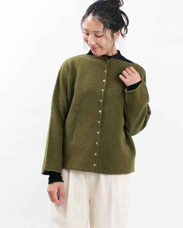 SB-1883 SO[ ] ウール100%ニット 横編み2WAYカーディガン