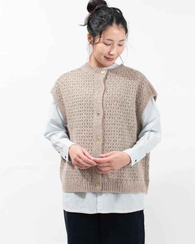 SB-1923 SO[ ] 透かし柄2WAYドロップショルダーベスト