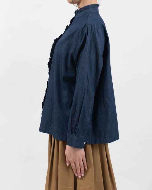 SB-1968  SO[ ] 4.5オンスライトデニム フリルブラウス