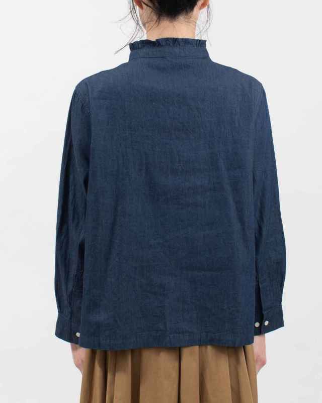 SB-1968  SO[ ] 4.5オンスライトデニム フリルブラウス