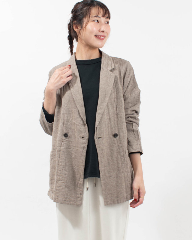SB-2012 SO[ ]コットンリネンパナマクロス ダブルジャケット