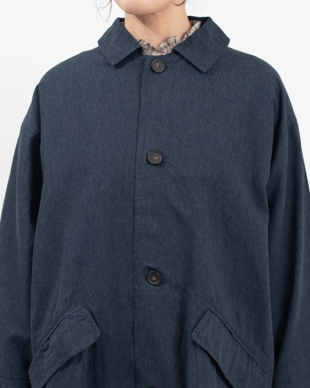 SB-2038 SO[ ] コットンリネンメランジツイル ステンカラーロングコート