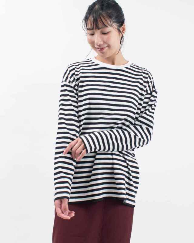 SET-1204BD SETTEN 30/-ソフト天竺ボーダー【1.0cピッチ/03.cピッチ】長袖ボーダープルオーバー
