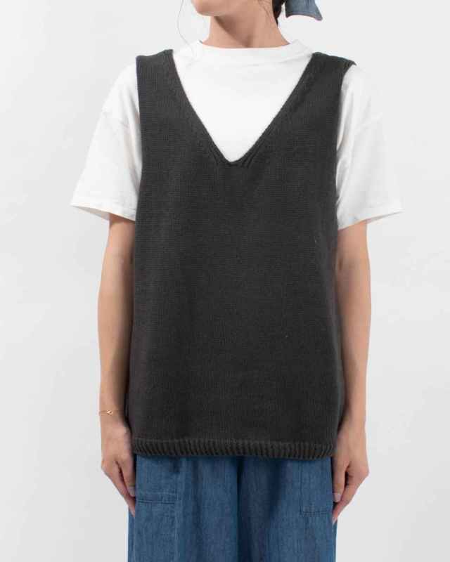 SO[ ] ヘンプコットン前後2WAY Vネックベスト｜ナチュラルファッション