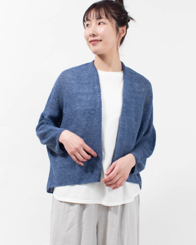 SJ-0059  SO[ ] フレンチリネン変形カーディガン