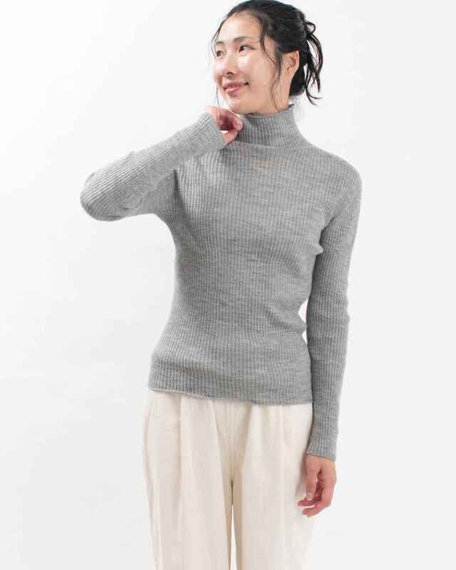 SO[ ] 2/48ハイゲージニット 軽縮ウールタートルテレコ｜ナチュラル