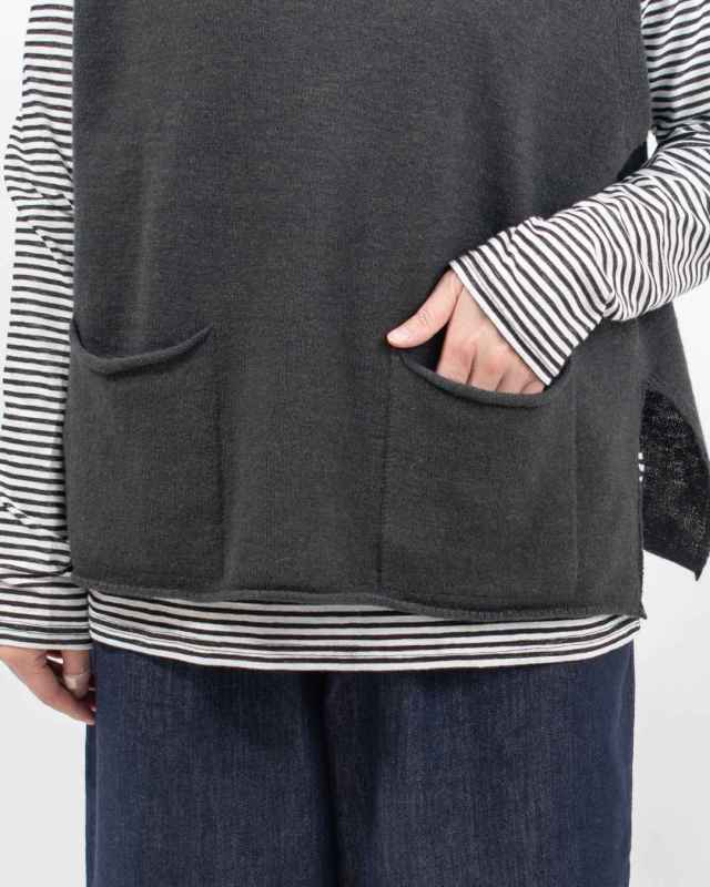 SJ-0076 SO[ ] リネンウールポケット付きベスト