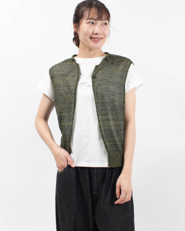SJ-0103　SO[ ] WASHI mist １つボタンベスト