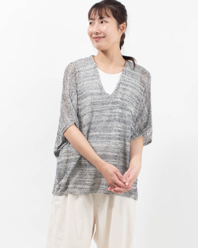 SJ-0104　SO[ ] WASHI mist Vネックドルマンプルオーバー