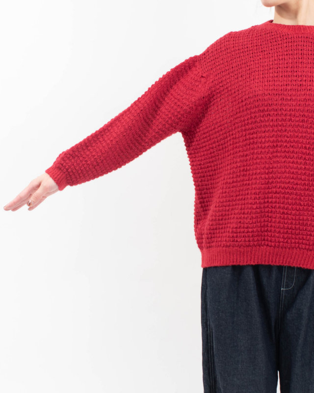SJ-0126 SO[ ] Wool×WASHI ワッフル柄プルオーバー