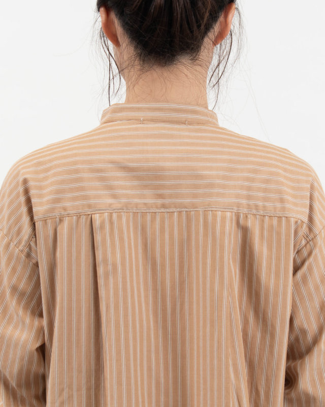 SK2005260  SUN VALLEY コットンドビーストライプ スタンドカラーシャツ