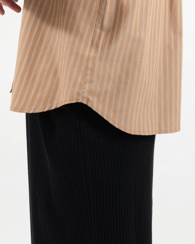 SK2005260  SUN VALLEY コットンドビーストライプ スタンドカラーシャツ