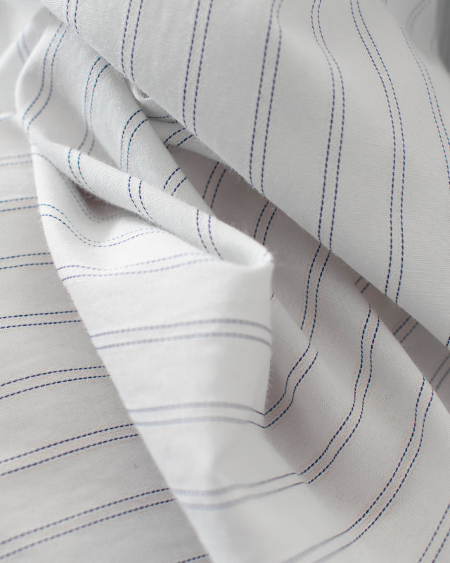 SK2005260  SUN VALLEY コットンドビーストライプ スタンドカラーシャツ