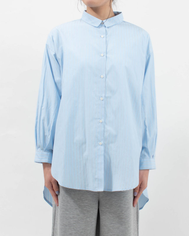 SK2007262  SUN VALLEY コットンドビーストライプ チュニックシャツ