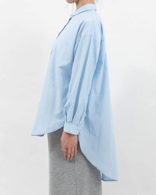 SK2007262  SUN VALLEY コットンドビーストライプ チュニックシャツ