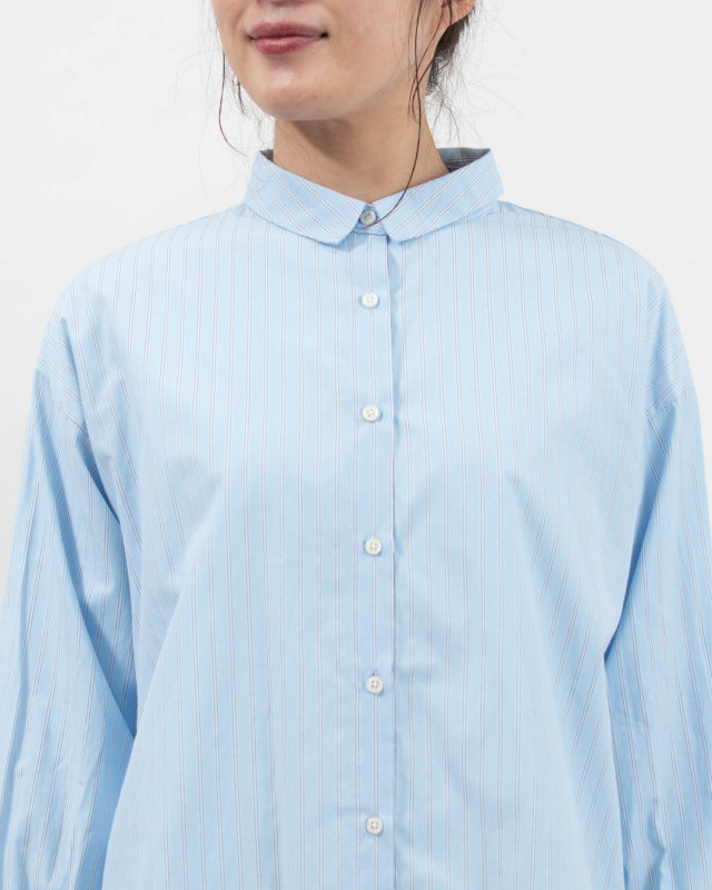 SK2007262  SUN VALLEY コットンドビーストライプ チュニックシャツ