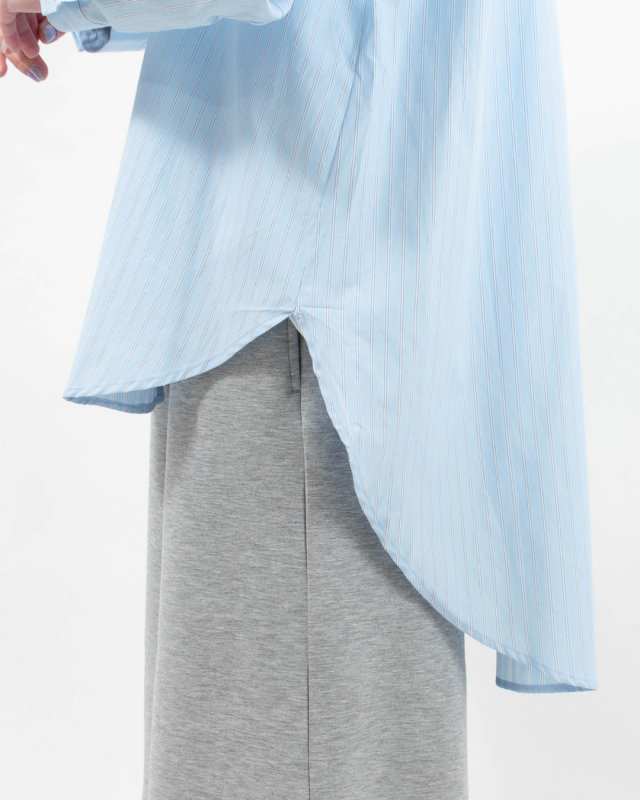 SK2007262  SUN VALLEY コットンドビーストライプ チュニックシャツ