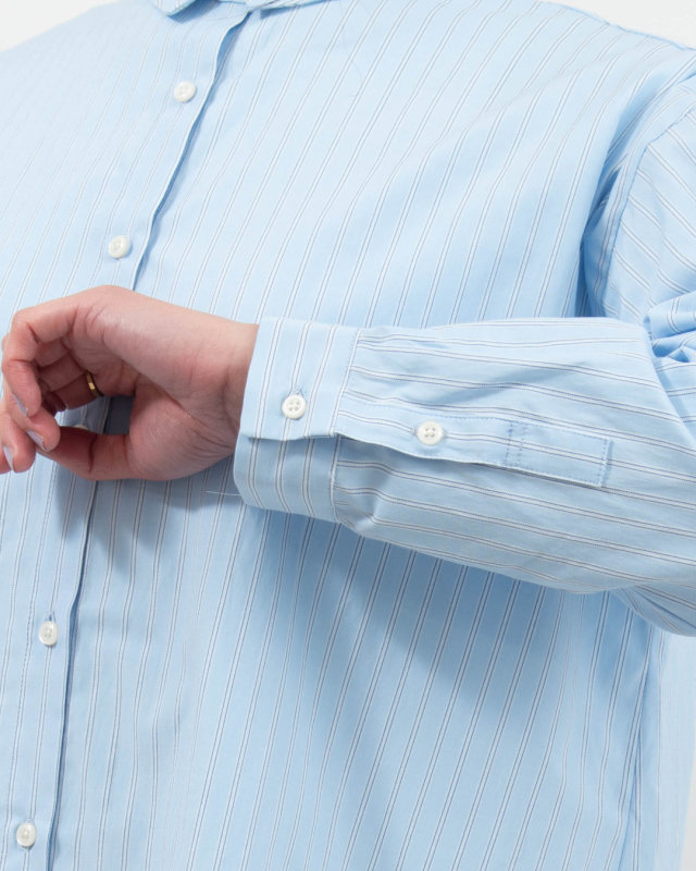 SK2007262  SUN VALLEY コットンドビーストライプ チュニックシャツ