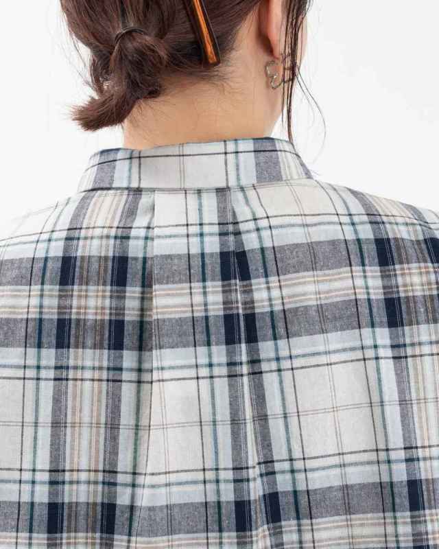 SUN VALLEY サンバレー チェックレギュラーカラーシャツ SK2019254 sunvalley レデース  ナチュラル ブラウス ファッション 服 30代 40代 50代ファッション SUN VALLEY サンバレー チェックレギュラーカラーシャツ