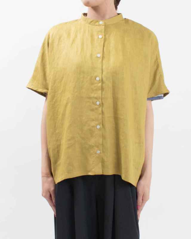 SK2059254  SUN VALLEY 14リネン平織りワイドブラウス