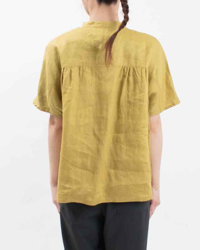 SK2059254  SUN VALLEY 14リネン平織りワイドブラウス