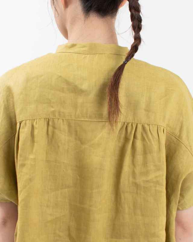 SK2059254  SUN VALLEY 14リネン平織りワイドブラウス