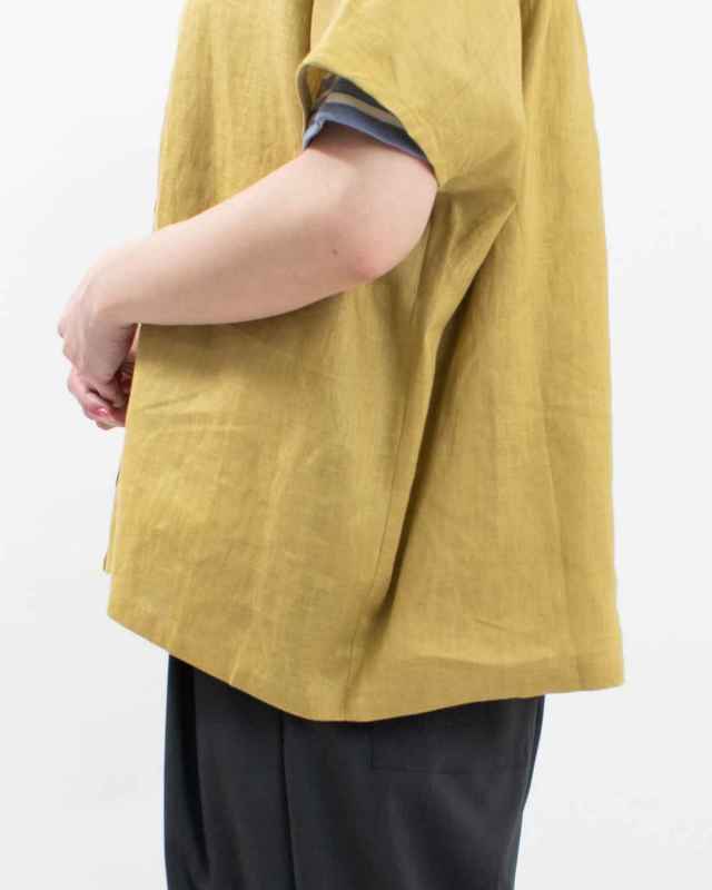 SK2059254  SUN VALLEY 14リネン平織りワイドブラウス