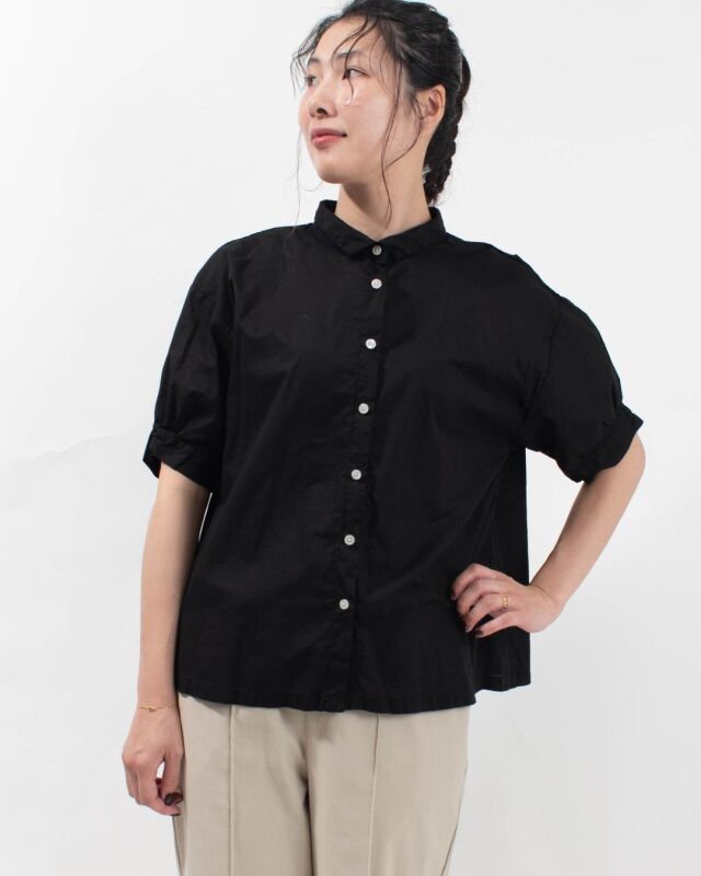 SUN VALLEY コットンローン日本製品染5分袖シャツ