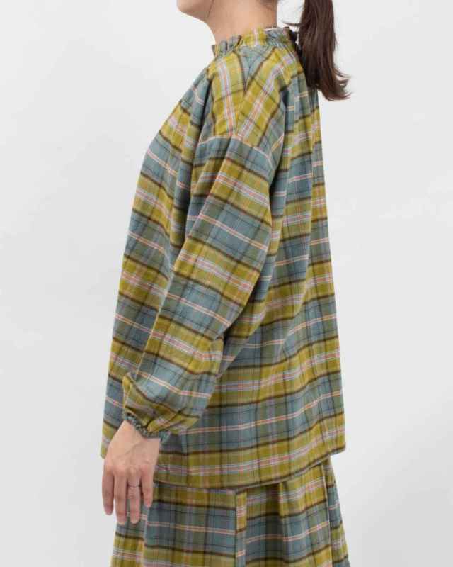 SK8011256 SUN VALLEY 21コットン綾織起毛 チェック柄ブラウス