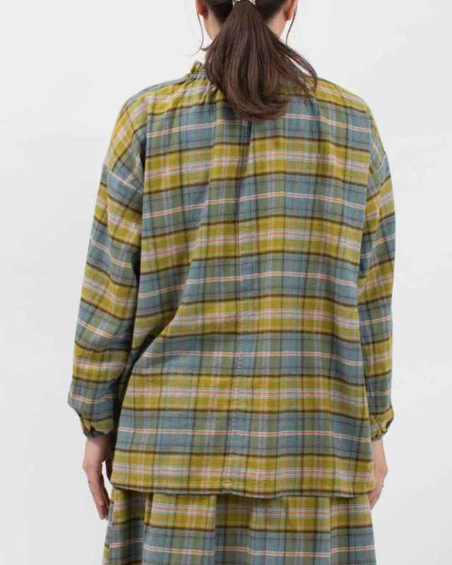 SK8011256 SUN VALLEY 21コットン綾織起毛 チェック柄ブラウス