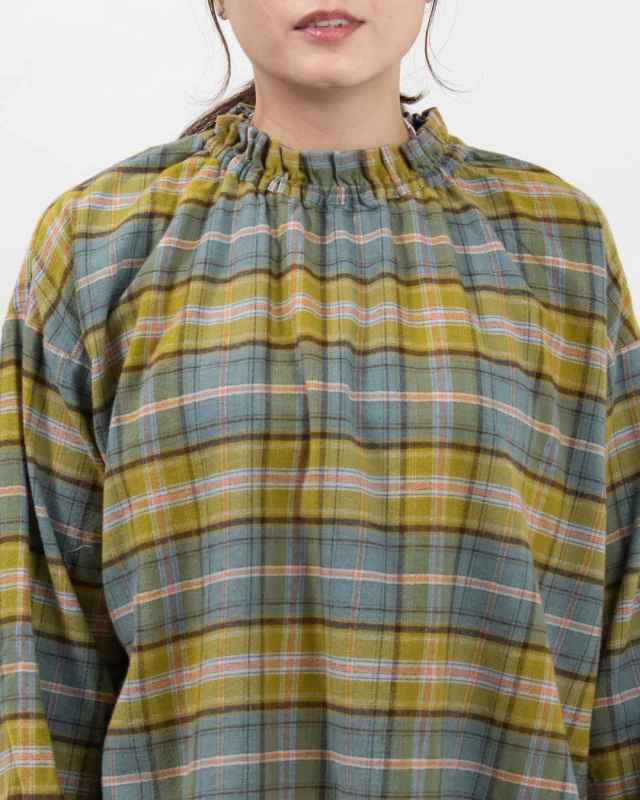 SK8011256 SUN VALLEY 21コットン綾織起毛 チェック柄ブラウス