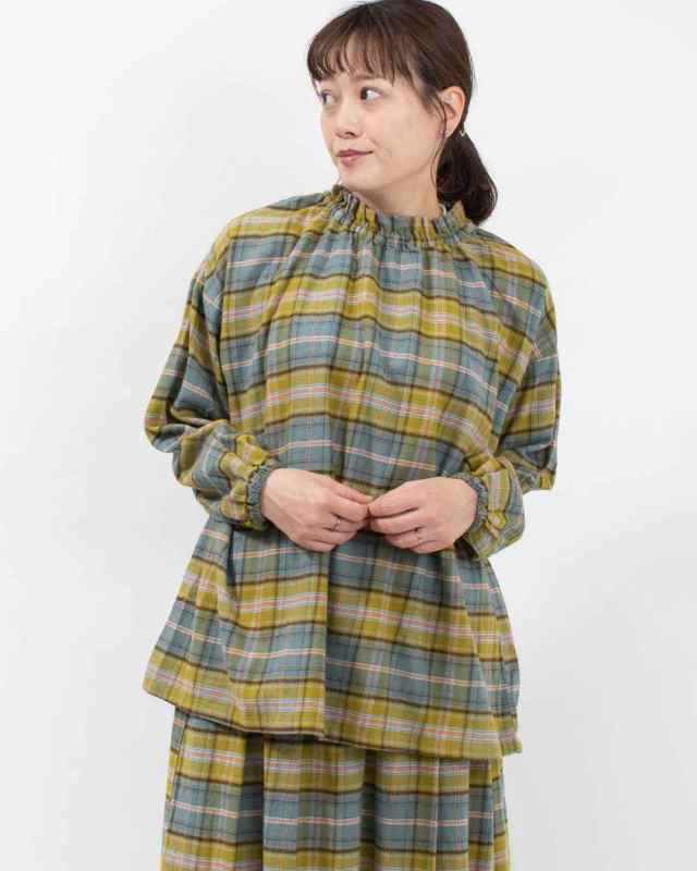 SK8011256 SUN VALLEY 21コットン綾織起毛 チェック柄ブラウス